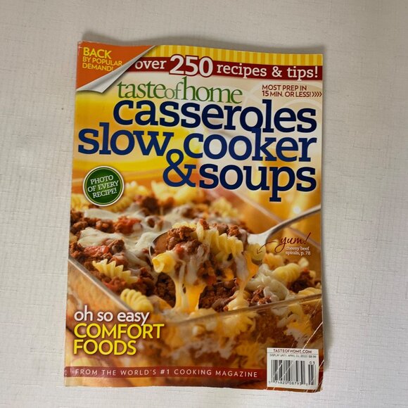 Taste Of Home Casseroles Slow Cooker & Soups Magazine Over 250 Recipes Tips Comf - Picture 1 of 6